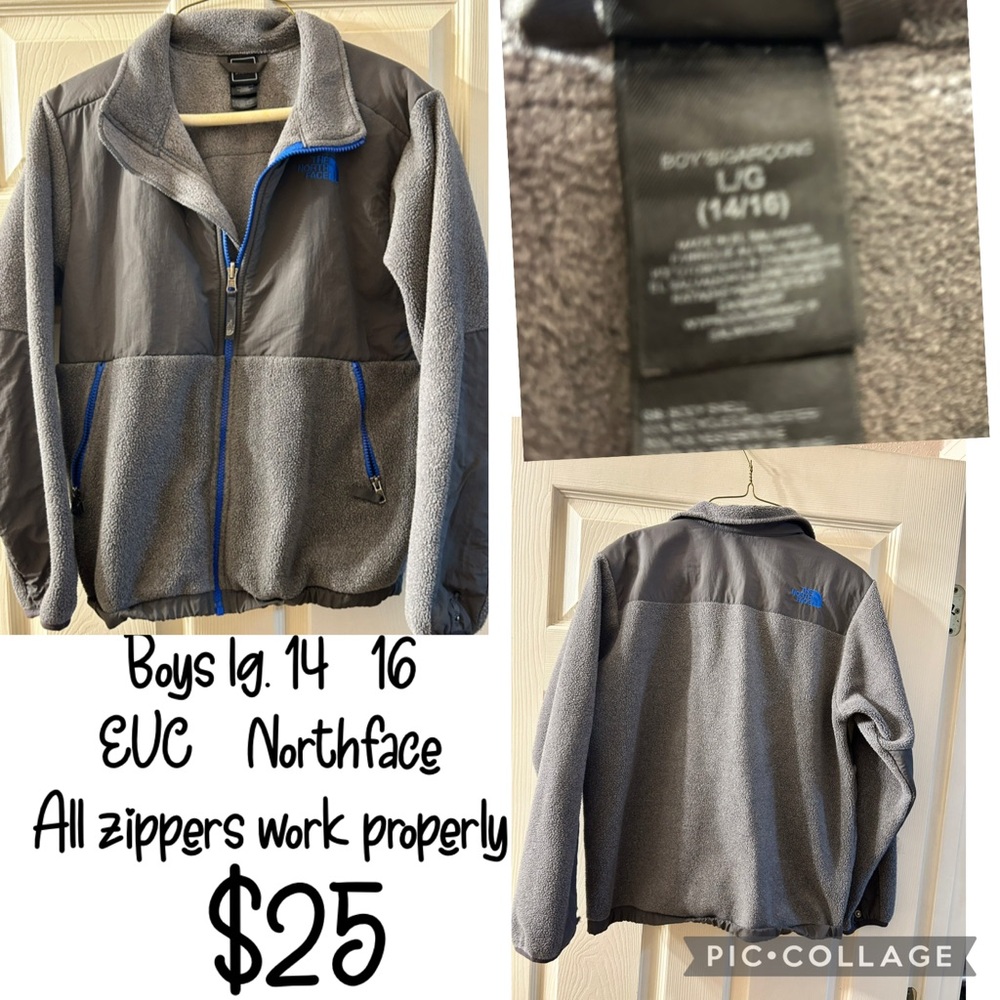 The North Face Gray and Blue Fleece Jacket